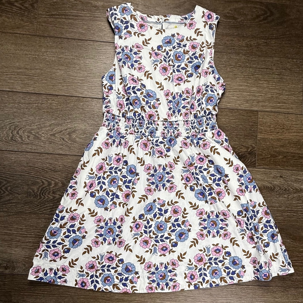 Boden Women Smocked Waist Wildflower Dress, Sleeveless, 12R, Summer, Multicolor - Picture 2 of 16